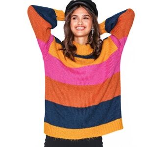 Vero Moda Bold Chunky Knit Striped Sweater Size L